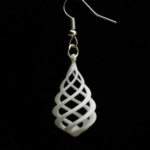 Open image in slideshow, 3D printed earrings &quot;Drop Curlicue&quot;
